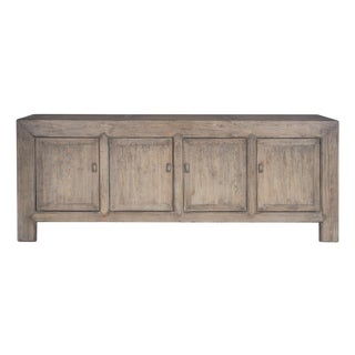 Natural Elm Original Paint Patina Four Door Server For Sale