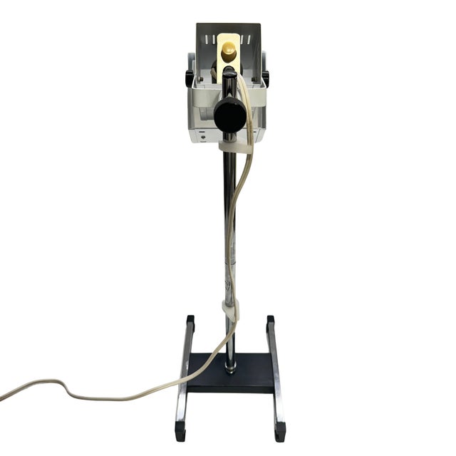 Industrial Vintage Adjustable Industrial Task Lamp With Chrome Stand & Geometric Metal Shade For Sale - Image 3 of 6