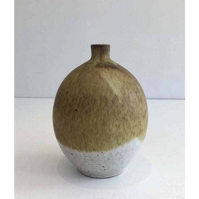 This small sandstone single-flower vase was made by French artist Edouard Chapallaz. This vase is signed by Swiss Artist...