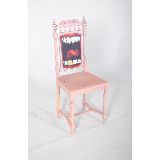 Portuguese Painted Teeth Chair by Francisco Camilo, 1950s For Sale - Image 4 of 9