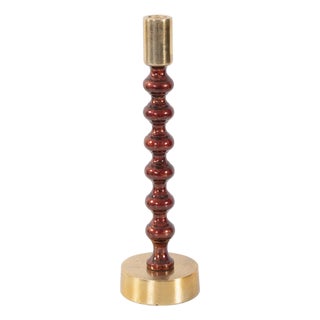 Sharma Crimson Gold Rounded Candlestick- Tall For Sale