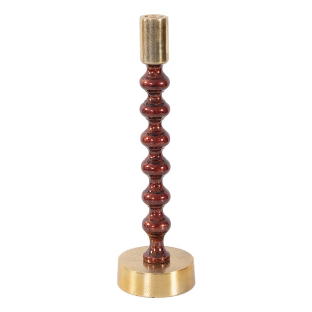 Sharma Crimson Gold Rounded Candlestick- Tall For Sale