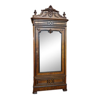 19th Century French Napoleon III Walnut Armoire For Sale