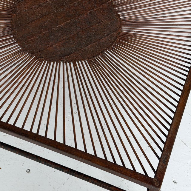 Brown Mid 20th Century Studio Made Patinated Metal Coffee Table For Sale - Image 8 of 8