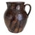 Antique Earthenware Milk Pitcher in Mottled Brown With Drip Glaze For Sale
