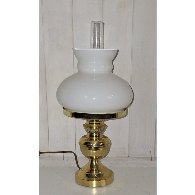 Vintage Table Lamp with White Glass Shade from WSB, 1980s, in Very Good conditions. Designed 1980 to 1989 This piece has...