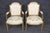 This elegant pair of early 1920s French Louis XVI fauteuil armchairs embodies the refined craftsmanship and timeless...