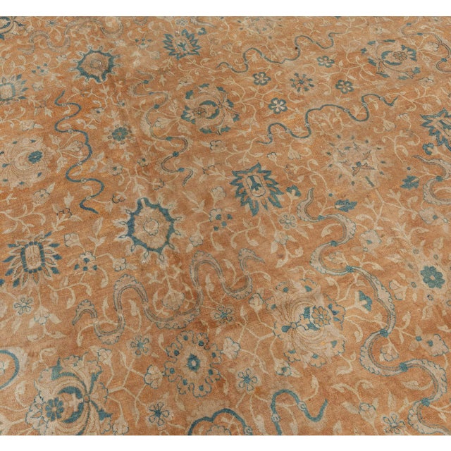 Textile Authentic Indian Handmade Wool Rug For Sale - Image 7 of 7