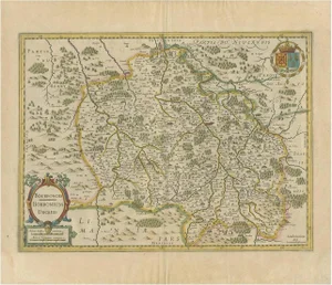 Antique Map of the Region of Bourbonnais by Janssonius, 1640