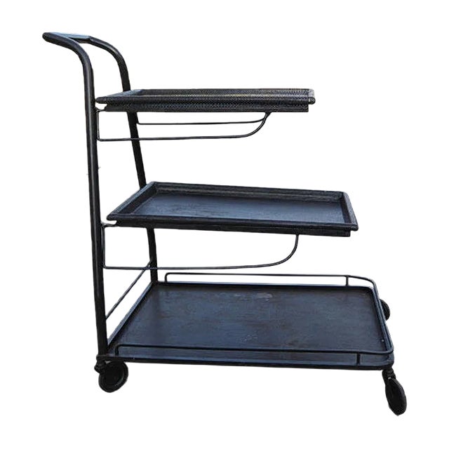 French Demon Serving Bar Cart by Mathieu Mategot for Atelier Matégot For Sale