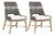 Tapestry Grey Mahogany Dining Chair, White Speckle Stripe & Dove Rope For Sale