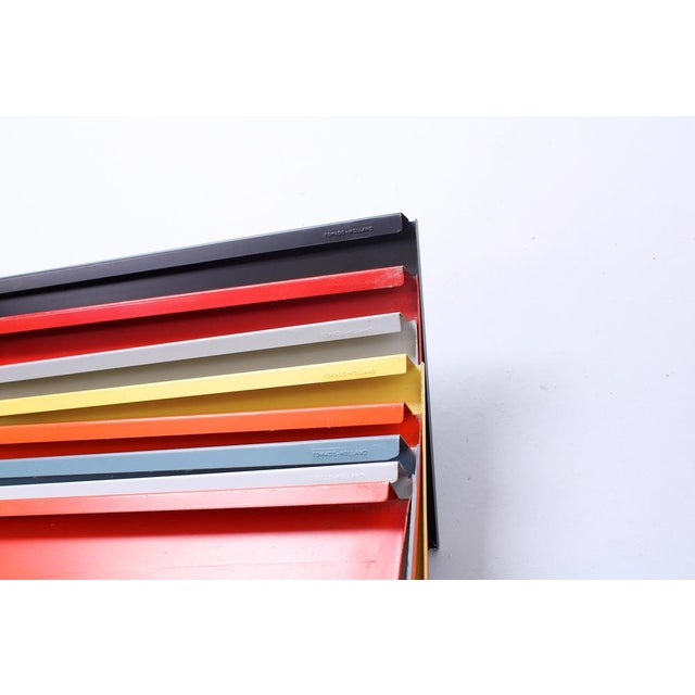 Wood Modular Metal Wall Rack by A.D. Dekker for Tomado, 1950s, Set of 13 For Sale - Image 7 of 16