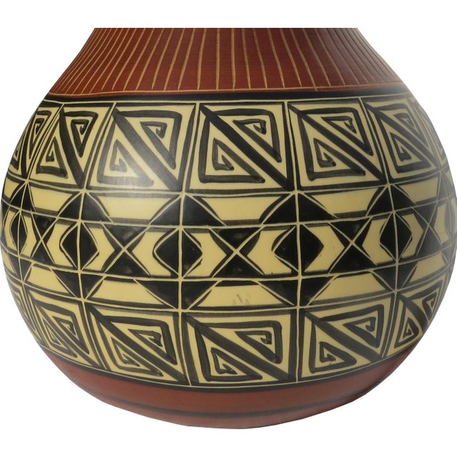 Vintage Large Acoma Pueblo Style Polychrome Pottery Table ...
