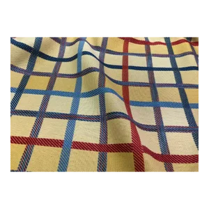Groundworks Lee Jofa Kalahari Plaid Yellow Red Blue Tartan Indoor Outdoor Water Resistant Upholstery Drapery Fabric