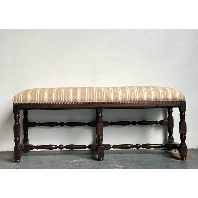 Vintage Spanish Turned Wood Bench For Sale - Image 12 of 12