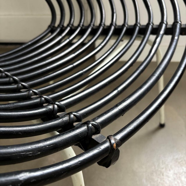 Blackened Rattan Lounge Chair by H. Broekhuizen for Rohé Noordwolde, the Netherlands, 1960s For Sale - Image 9 of 10