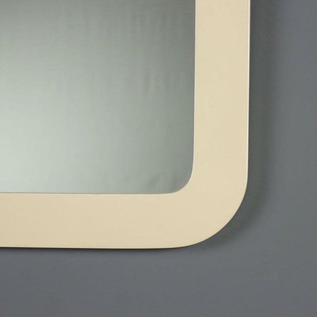 Glass Mirror with White Frame,1970s For Sale - Image 7 of 10