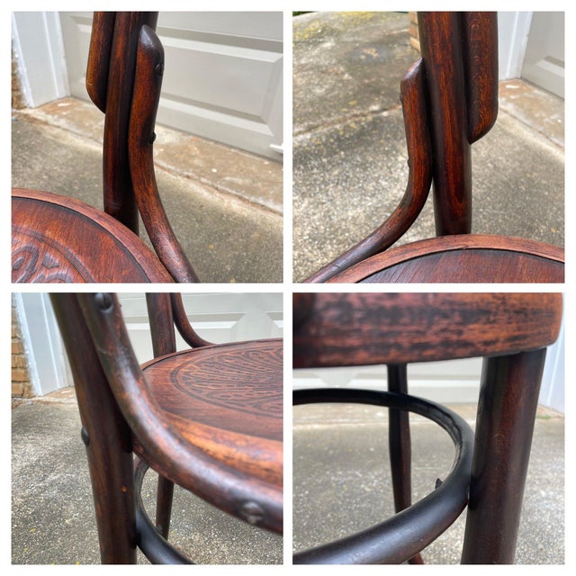 Brown Early 20th Century Mazowia Bentwood Bistro Chair For Sale - Image 8 of 13