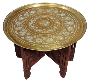 Orient Islamic Hammer Engraved Table Tray, 1940s