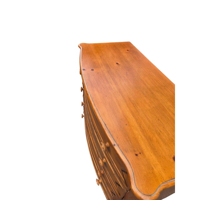 Brown 1990s Ethan Allen Hannah Bow Front Chest Knotty Pine 4 Drawer Dresser New Country For Sale - Image 8 of 18
