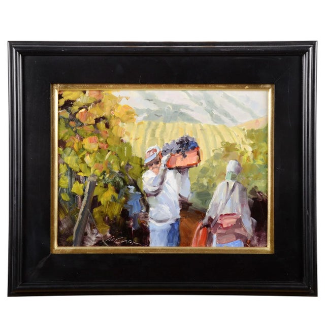 Howard Carr "Harvest Time" Oil Painting on Board For Sale - Image 6 of 6