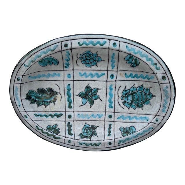 Large Mid-Century Jerome Massier Platter Vallauris, Circa 1950 For Sale