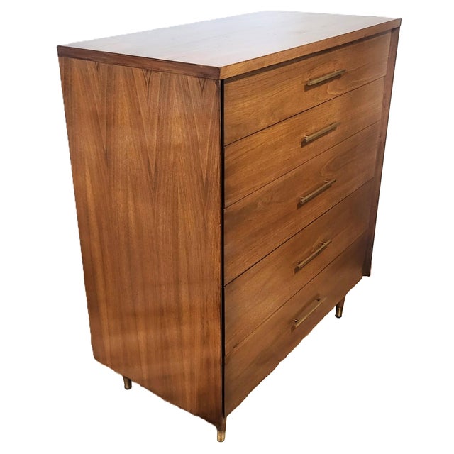 Mid-Century Modern Vintage American Mid-Century Modern Commode Tall Chest by John Stuart For Sale - Image 3 of 14