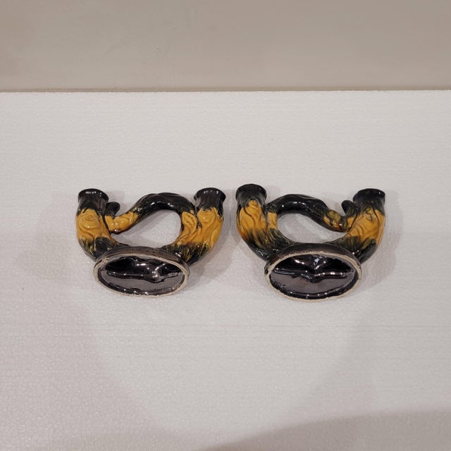 Ceramic Ceramic Candleholders from Vallauris, France, 1970s, Set of 2 For Sale - Image 7 of 10
