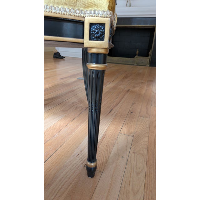 1980s Solid Mahogany Dining Table With Crushed Velvet Chairs For Sale - Image 10 of 11