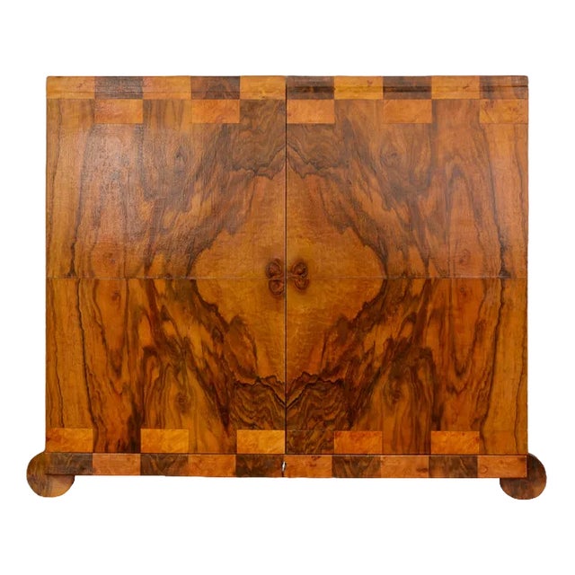Art Deco Walnut Countertop Bar Cabinet from Albicocchi & Frediani, Italy, 1920s For Sale