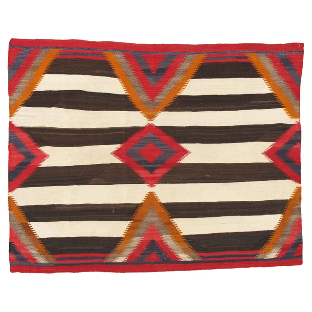 Third Phase Navajo Chiefs Blanket C. 1890 Handmade Native America Textile Square For Sale - Image 18 of 18