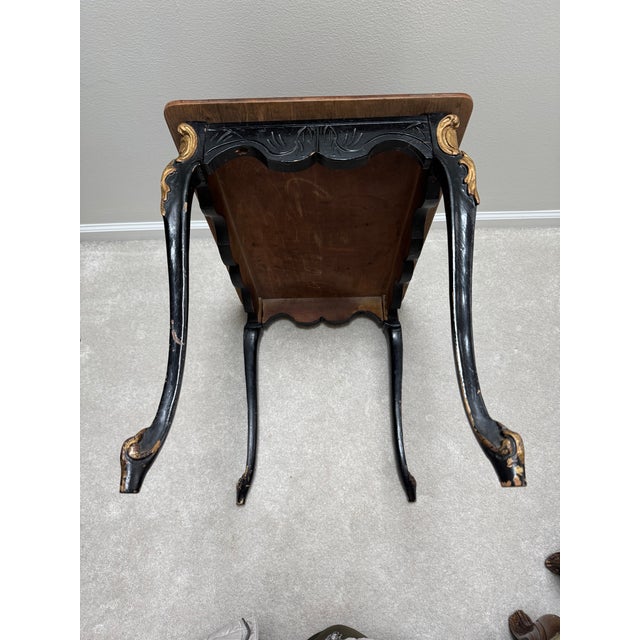 Vintage Louis XV Lombardy Style Marquetry Top Side Table For Sale - Image 15 of 16