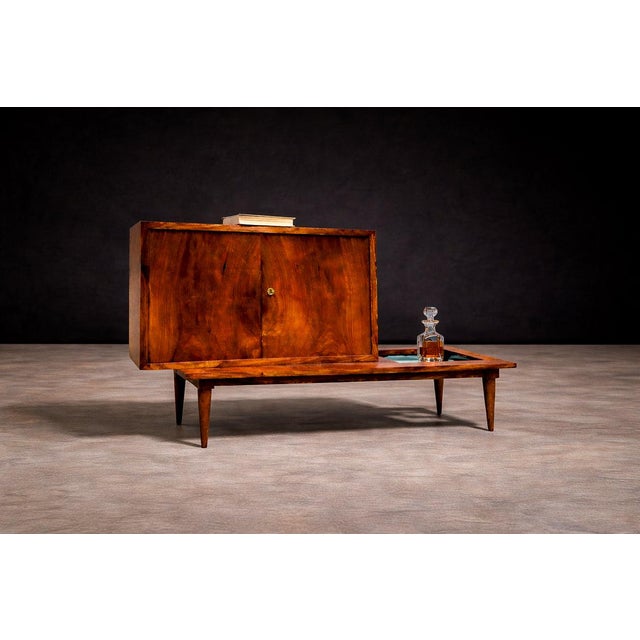 Brown Bar with Side Table in Hardwood & Glass, Branco e Preto, 1950s - Lot 383A For Sale - Image 8 of 14