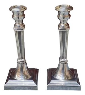 Art Deco Candlesticks in Silver, 1930s, Set of 2