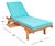 Newport Chaise Lounge Chair with Side Table, Natural/Aqua Cushion For Sale In Philadelphia - Image 6 of 13