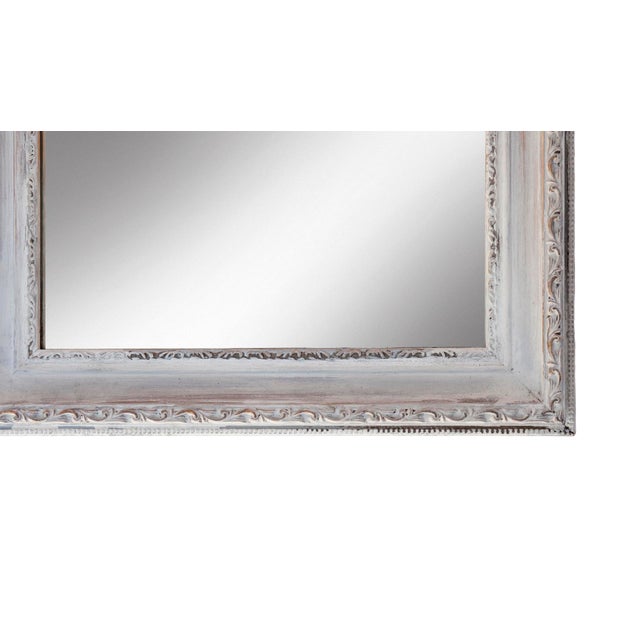 Oyster White on Gold Framed Wall Mirror, Hand-Painted Hardwood/Resin 20th Century For Sale - Image 4 of 7