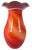 Mid-Century Modern 13 3/4 In. Tall Vintage Bulbous Scalloped Rim Cased White Orange Art Glass Vase For Sale - Image 3 of 15