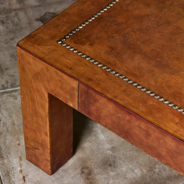 Jeff Knight Leather Coffee Table For Sale - Image 13 of 18