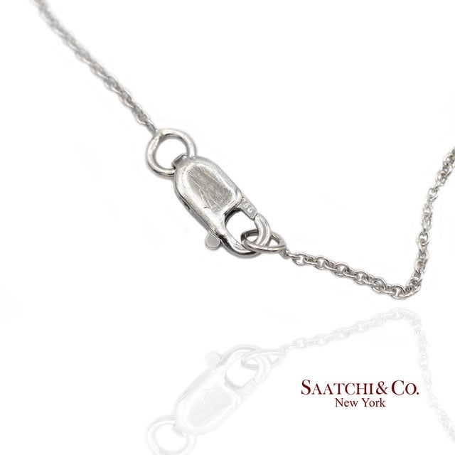 18k(750) White Gold Natural Diamond Pendant Necklace With Chain For Sale - Image 9 of 11