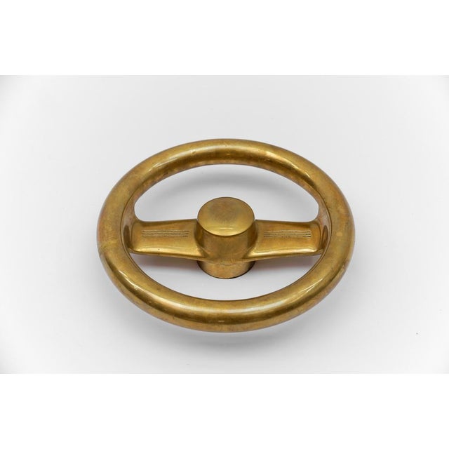Mid-Century Modern Round Brass Safe Handle, Germany, 1950s For Sale - Image 11 of 11