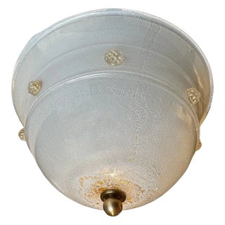 Barovier Murano Glass Gold Infused Flush Mount Ceiling Light For Sale