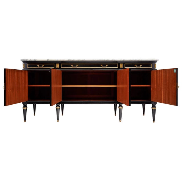 Wood Grand Louis XVI Ebonized Buffet For Sale - Image 7 of 9