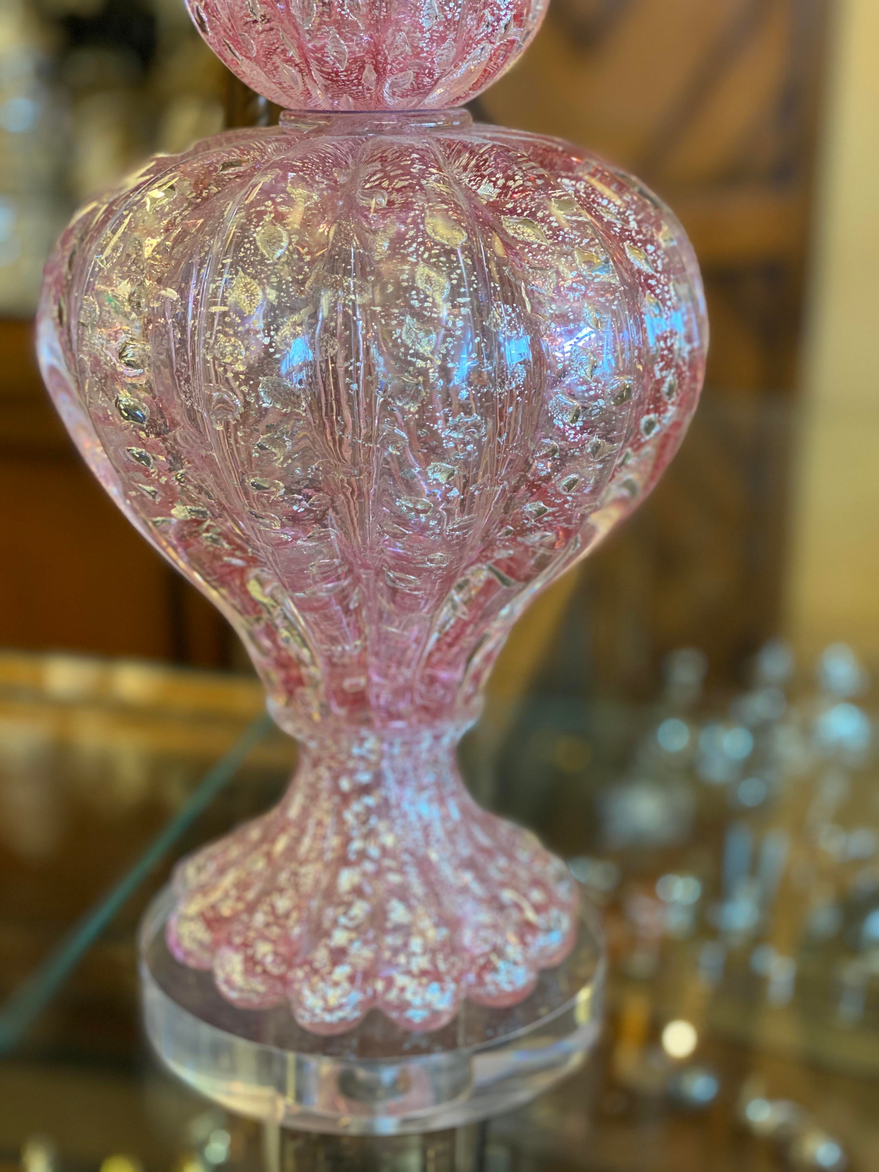 pink glitter table lamp
