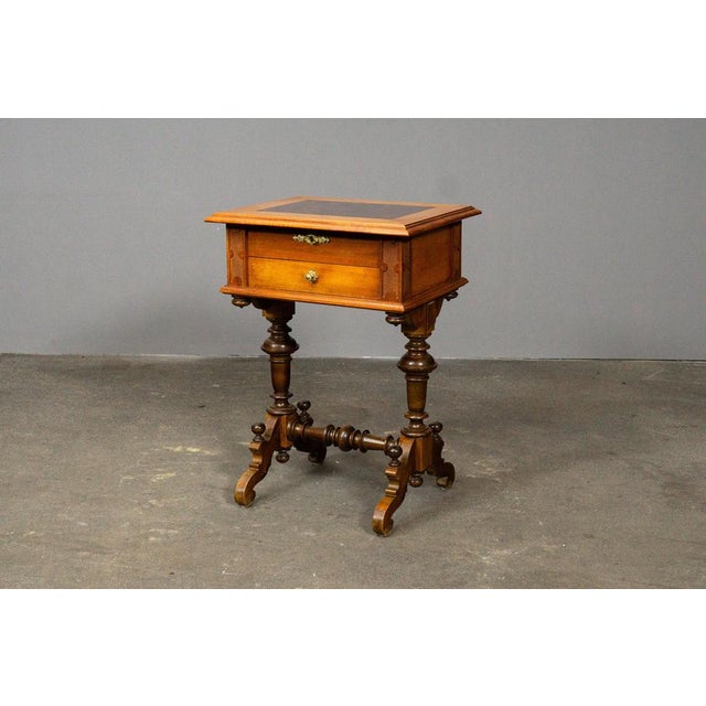 Metal Antique Gründerzeit Sewing Table For Sale - Image 7 of 14