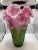 1970s Art Glass Vintage Crystal Multi Color Rose Vase, Signed France For Sale - Image 9 of 10