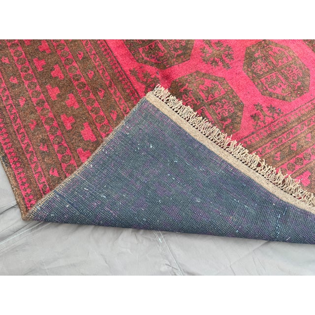 Vintage Turkmen Bukhara Rug Hand-Knotted Elephant Foot Living Room Rug For Sale - Image 12 of 12
