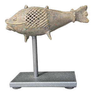 Antique Indian Mounted Bronze Fish Dhokra