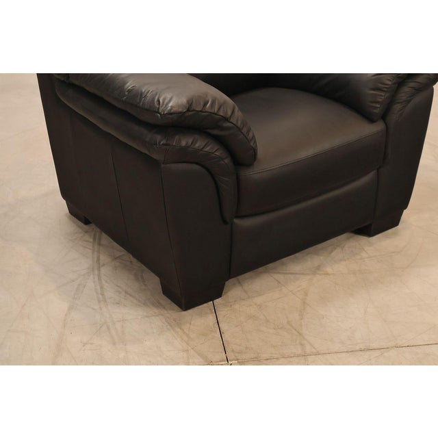 Italsofa Contemporary Black Leather Club Chair For Sale - Image 11 of 18