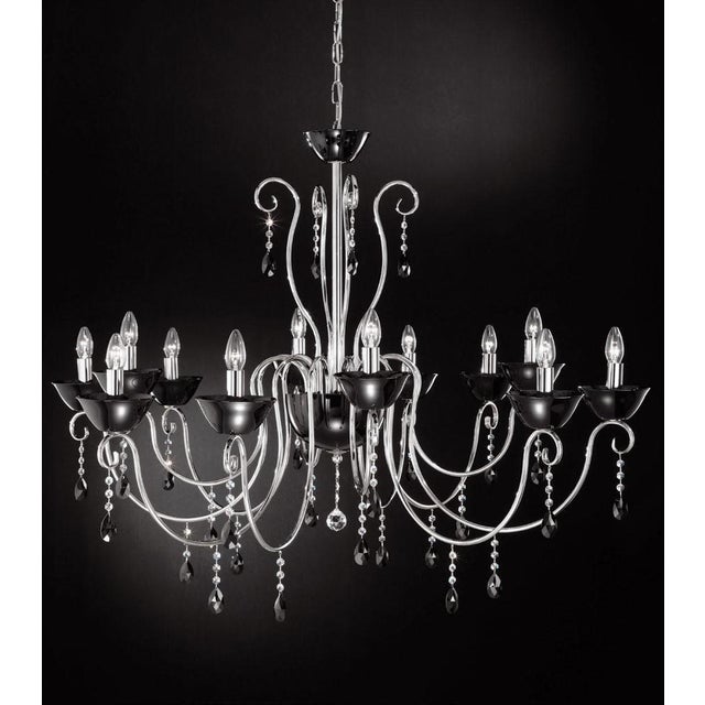 Diva 12 Lights Chandelier in Polished Chrome and Crystal by Aggiolight. Dimensions: D 122 x H 92 cm. Materials: Polished...