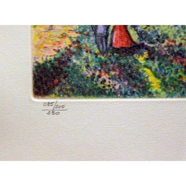 1980s Pissarro, Claude "Auxerre Cathedral River Banks"H.Signed Artwork Unframed For Sale - Image 5 of 6